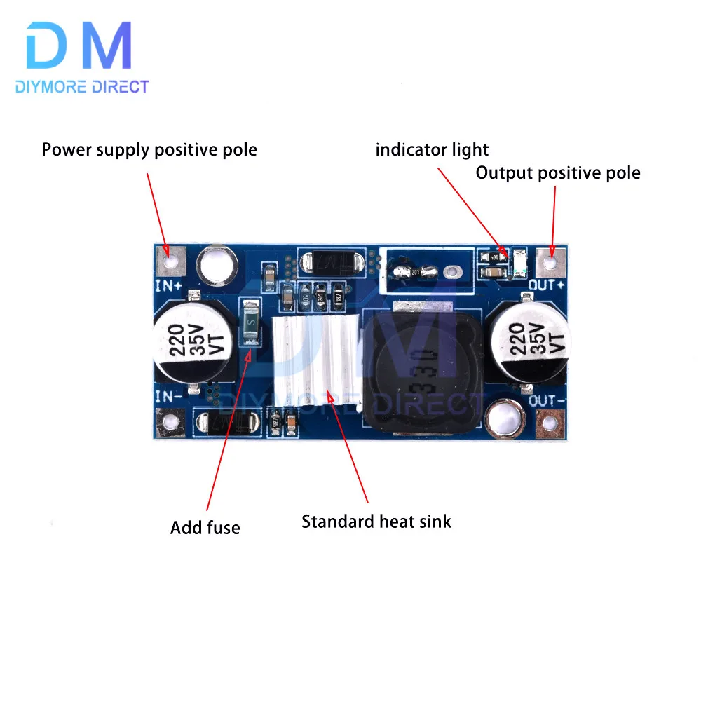 LM2596S 3A DC-DC Input 7 ~ 32V Output 1 ~ 30V Adjustable Step-down Regulator Module