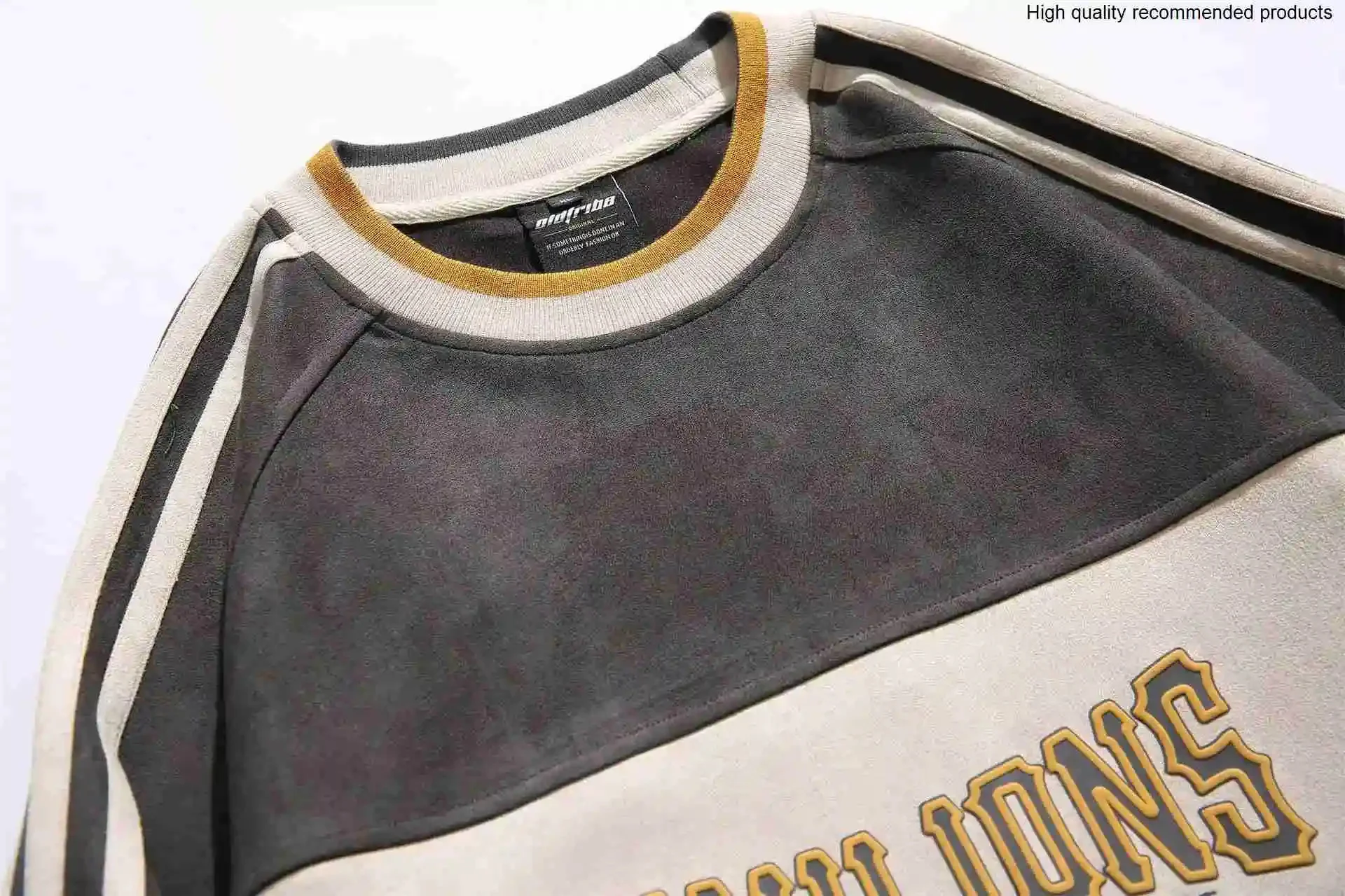 트렌디한 스웨이드 긴팔 스웨트셔츠 봄 커플 스포츠 풀오버 남성용 아메리칸 스타일, 내셔널 트렌드 올 매치 캐주얼 탑 남성