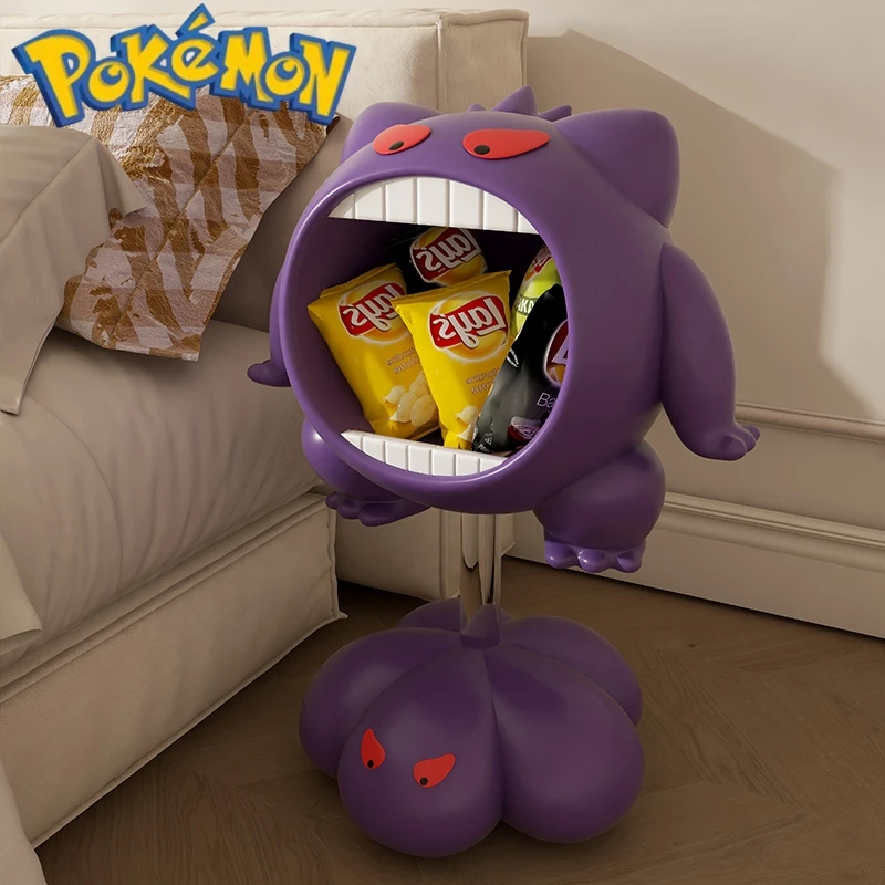 New PokéMon Gengar Living Room Sofa Tea Table Snack Storage Box Bedside Table Portability Ground Mounted Snack Rack Decoration