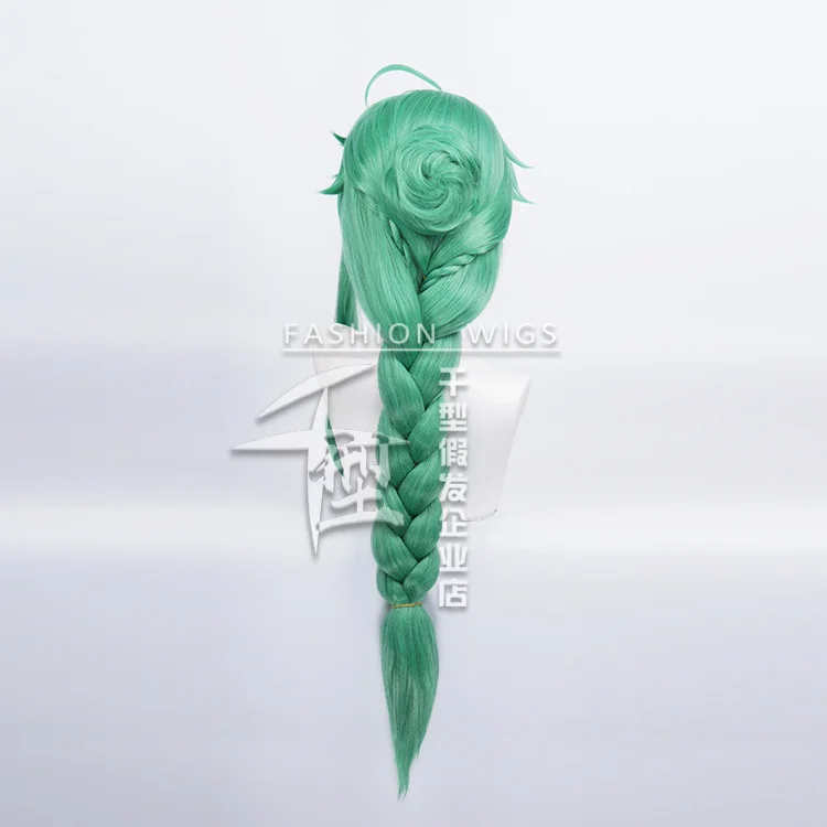 Genshin Impact Baizhu Cosplay Wig Pre-Braided Ponytail Heat Resistant Synthetic Wigs Baizhu Cosplay+Wig Cap