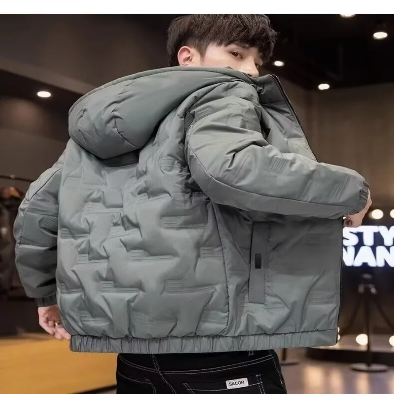 

Hooded down jacket men's short winter 2025 new winter trendy brand trendy cool thick winter coat