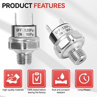 Pressure Switch Valves Switch Air Compressor Pressure Control Switch Valve Heavy Duty 90 PSI -120 PSI 70 - 100PSI 120 - 150PSI