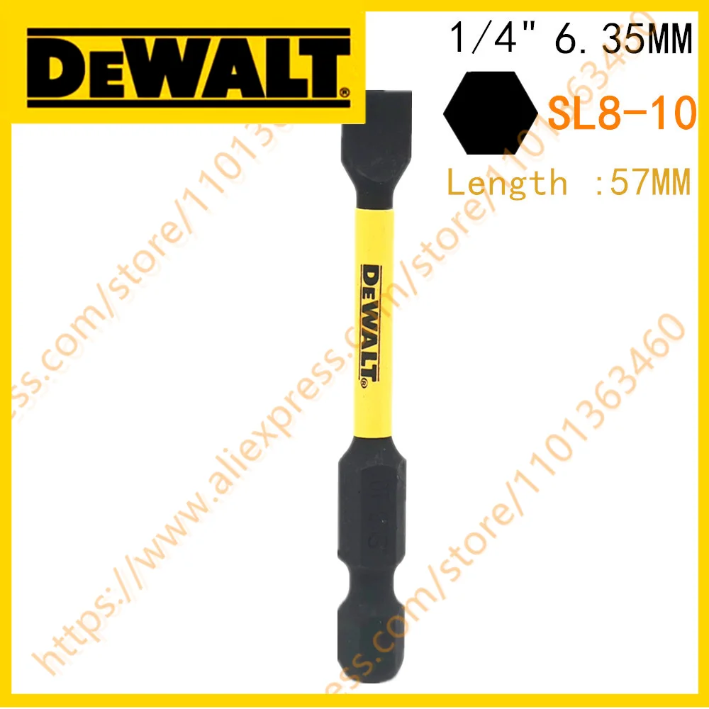 DEWALT 10PCS DWA2SL8IRB IMPACT READY 8-10 Slotted Flextorq Power Bit 1/4 Shank S2 Steel 2 in Length Drill Bits Power Tool