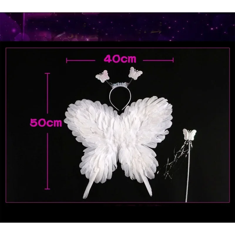 Asas de penas de borboleta fada anjo traje cosplay adereços carnaval crianças presentes festa de aniversário presente natal
