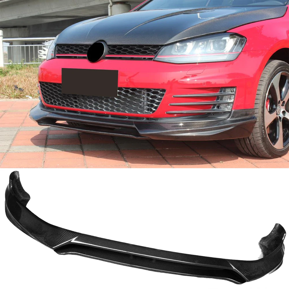 Carbon Fiber Front Bumper Lip Spoiler For Volkswagen VW Golf 7 VII MK7 GTI 2014-2017 Non Standard Car Front Bumper Lip Spoiler