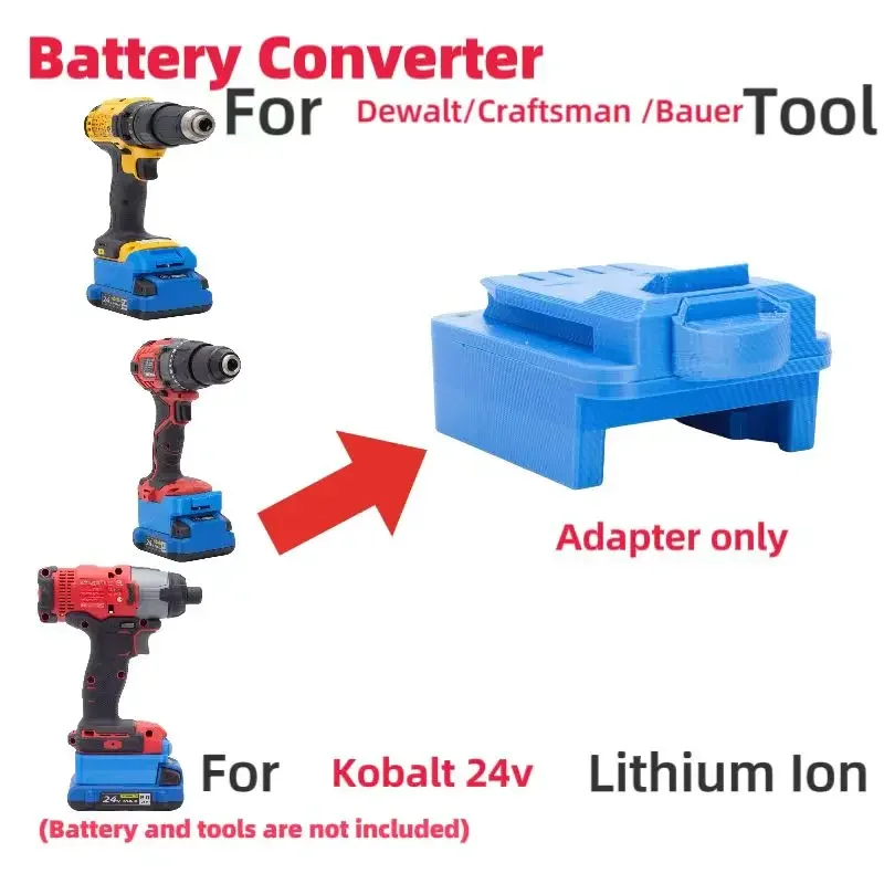 

Battery Adaptor For Kobalt 24v Lithium-ion Adaptor Conversion To Dewalt / Craftsman / Bauer Tool Converter (Only Adapter)