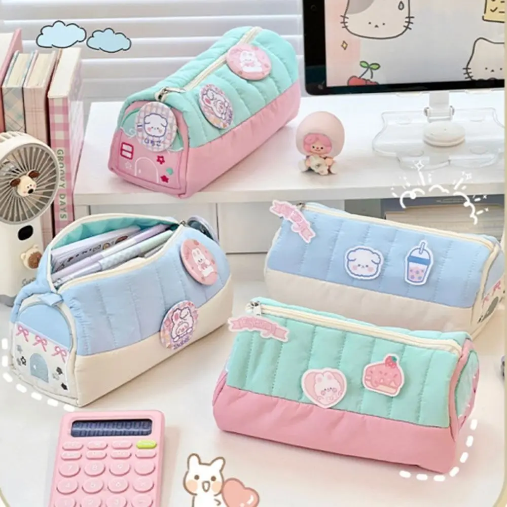 

Cute House Shaped Pencil Cases Large Capacity Creative Pen Stationery Storage Bags Embroidery Soft Student Cosmetic Pouch Gift