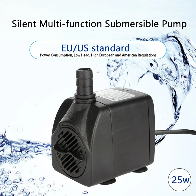 25W Fish tank submersible pump Ultra-Quiet multi-function Bottom Suction Water Pump 110/220V Pond Aquarium filter Cycle Pumping