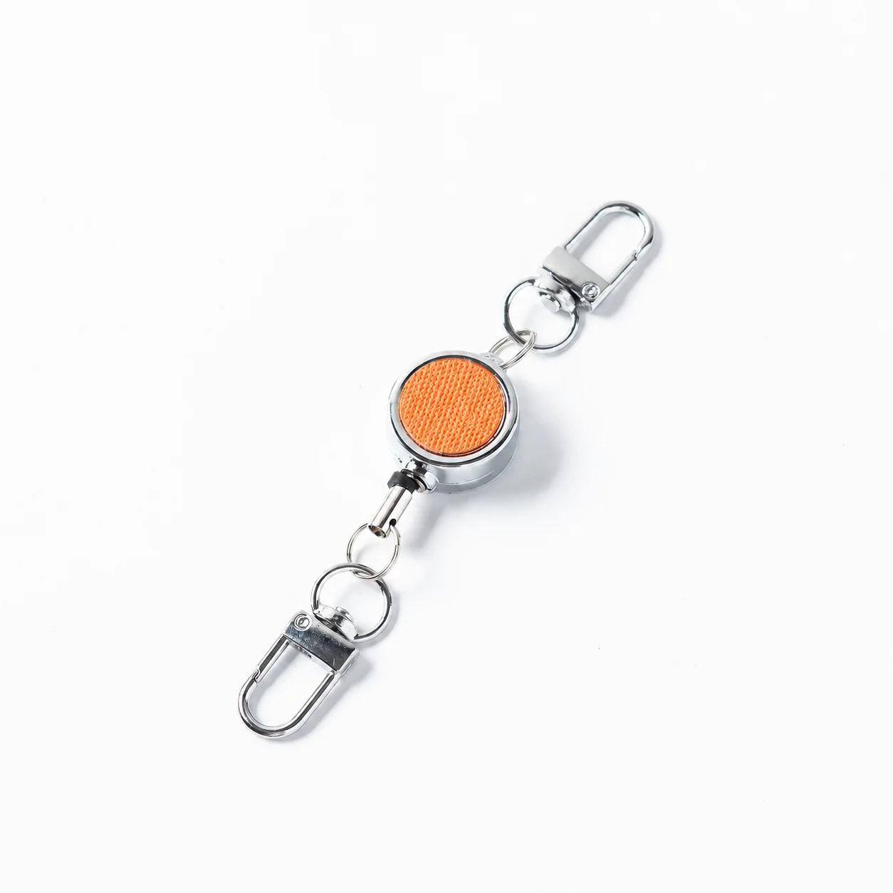 Access Card Keychain Fabric Textured Dual Hook Keychain Badge Reel Metal Retractable Badge Reel For Students Campus Access Card