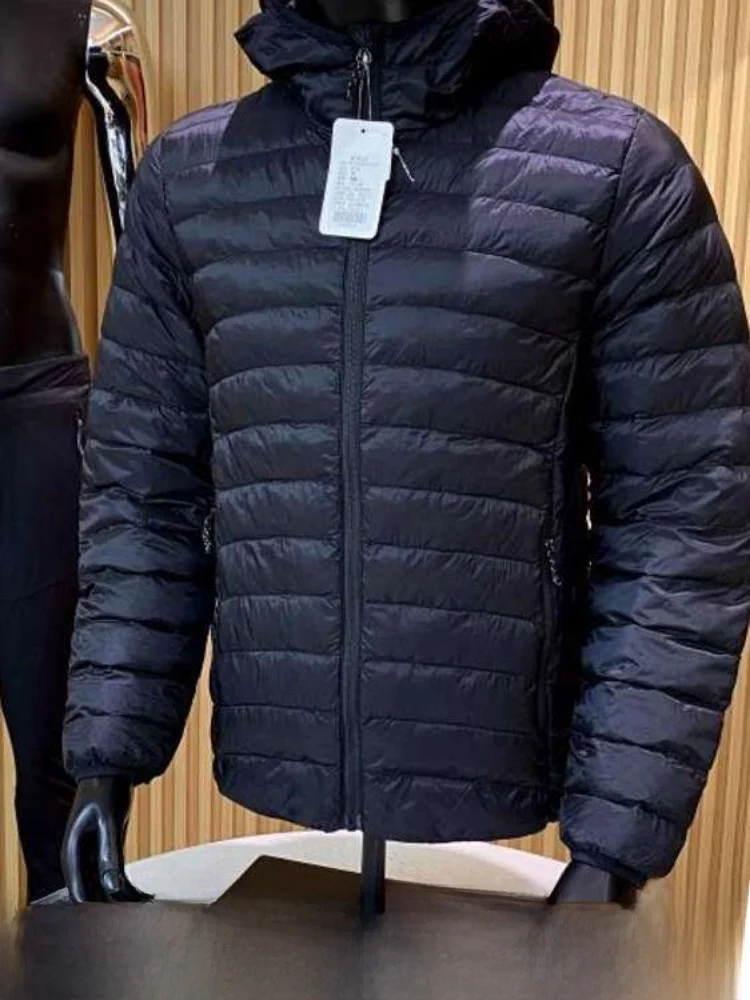 

Thickened Lightweight Downproof Cold-resistant Spring Autumn Winter Cotton Jacket with Hood Standard Fit Zipper Closure Men's...