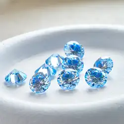 Sparkling Real Royalblue Color 0.5 Carat 5mm Moissanite For Rings Earrings Pendant Bracelet Wholseale DIY Fine Jewelry