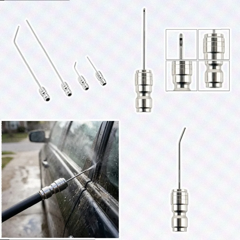 Narrow Gap Cleaning Nozzle 14 Quick Connect High Pressure Washer Tip For Home Car Window Sidewalk Grout Removal Tool Silver For