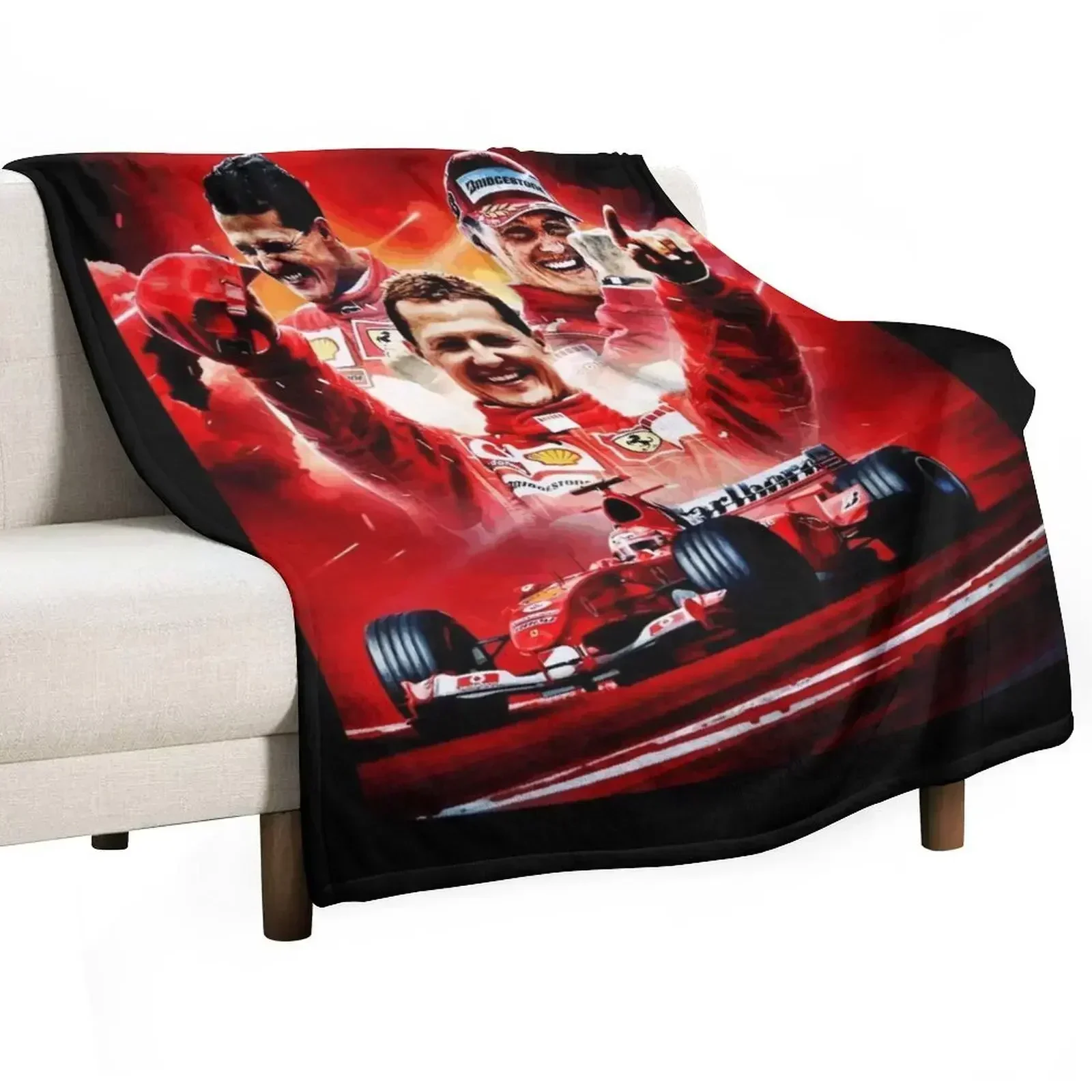 

michael schumacher 02 Throw Blanket anime Sofa Quilt Cute Plaid Furry Blankets