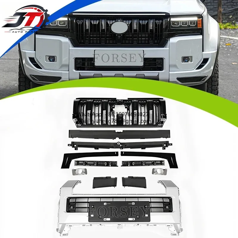 New style Body Kit Bumper Grille VX Version for Toyota LC250 2024 + Front Grille Support External Accessories