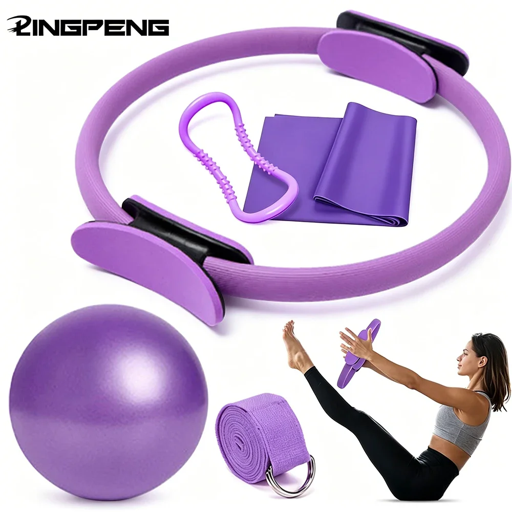 Pilates Bar Kit With Resistance Bands - NOWY Zestaw Piłki i Obręczy do