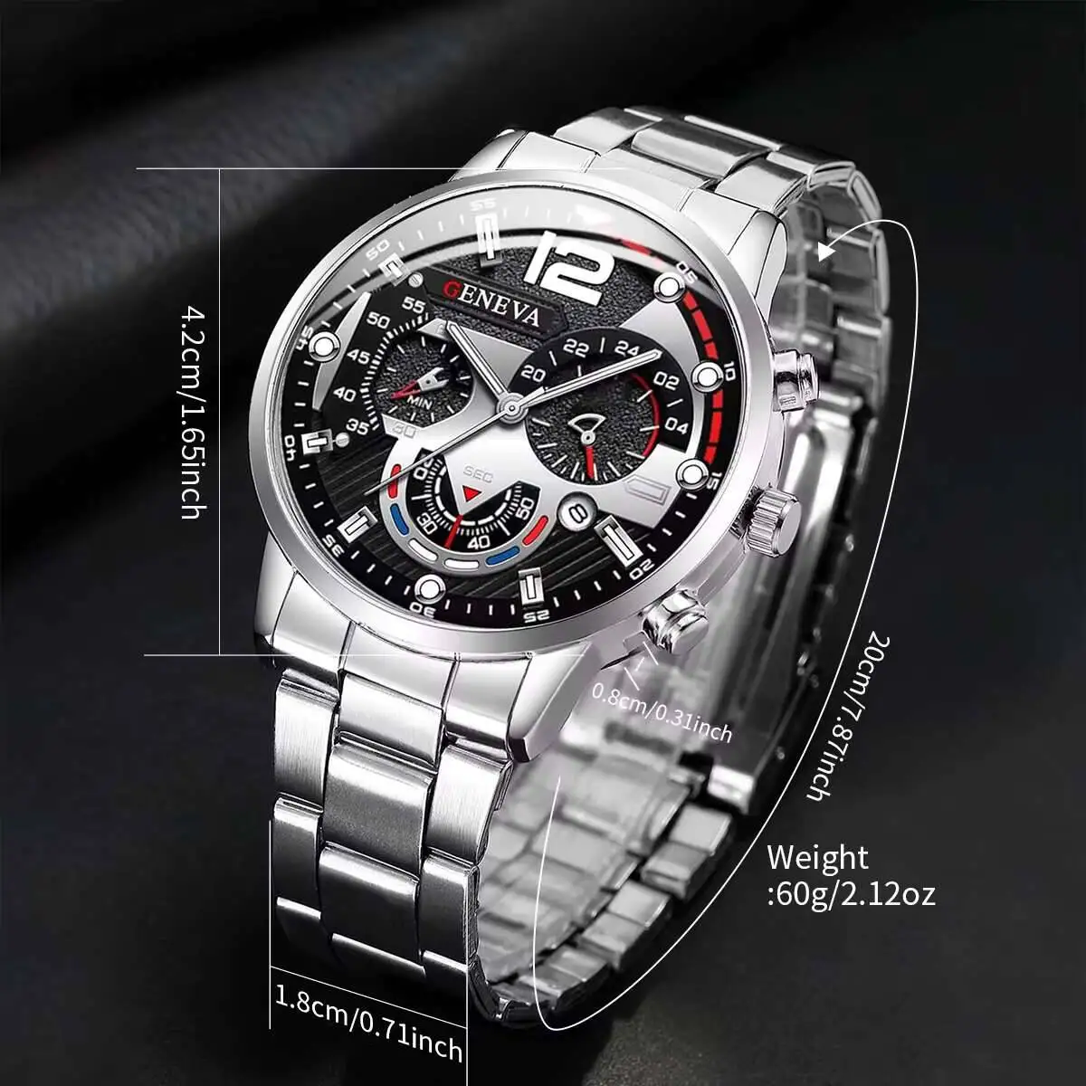 4PCS/Set Fashion Men Business Watches Analog Quartz Watch for Mens Clock Reloj Hombre（Without Box）