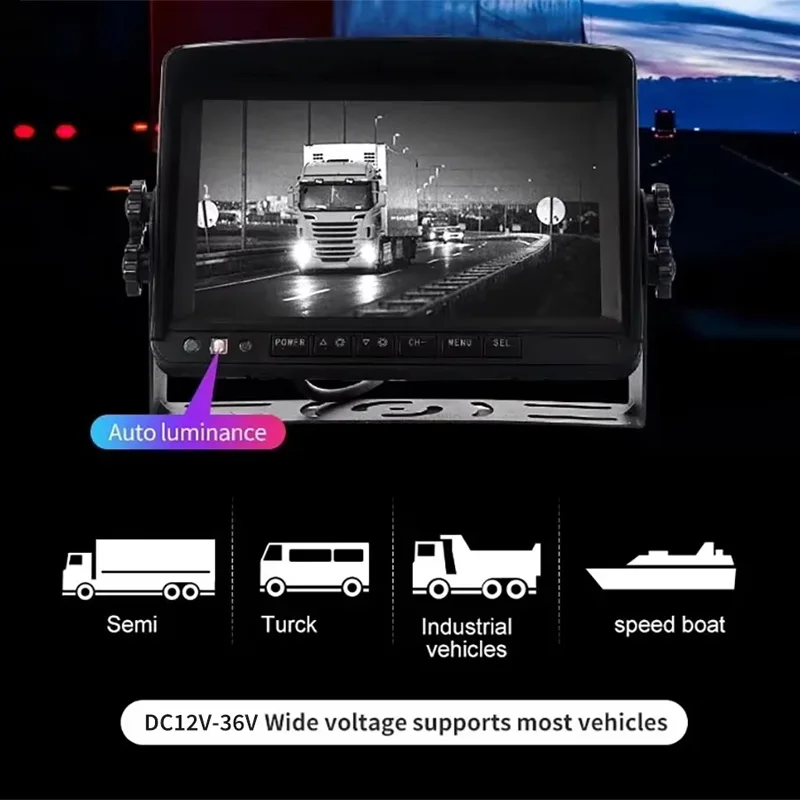 AlwayCare 4-Channel 7 Inch IPS Quad-Split Display AHD CVBS Reversing Camera Kits For Logistics Vehicles Car Aid