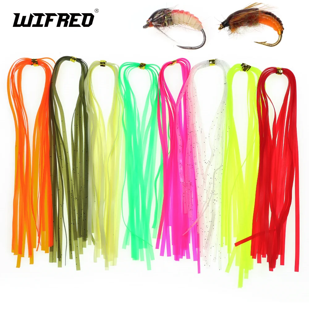 

Wifreo 2bundles/8bundles 3mm Scud Wrap Skin Stretch Silicone Strips Fly Tying Material for Midge Buzzer Czech Nymphs Trout Lures