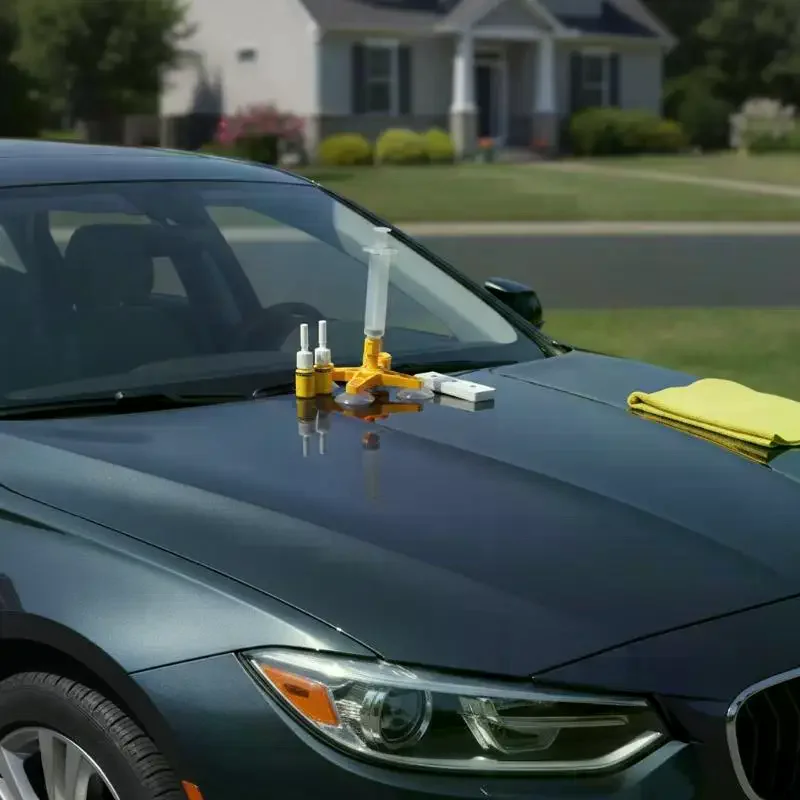 Car Windshield Repair Kit Professional Grade DIY Glue Tool Fix Scratches Cracks  for Daily Auto Maintenance Home Use