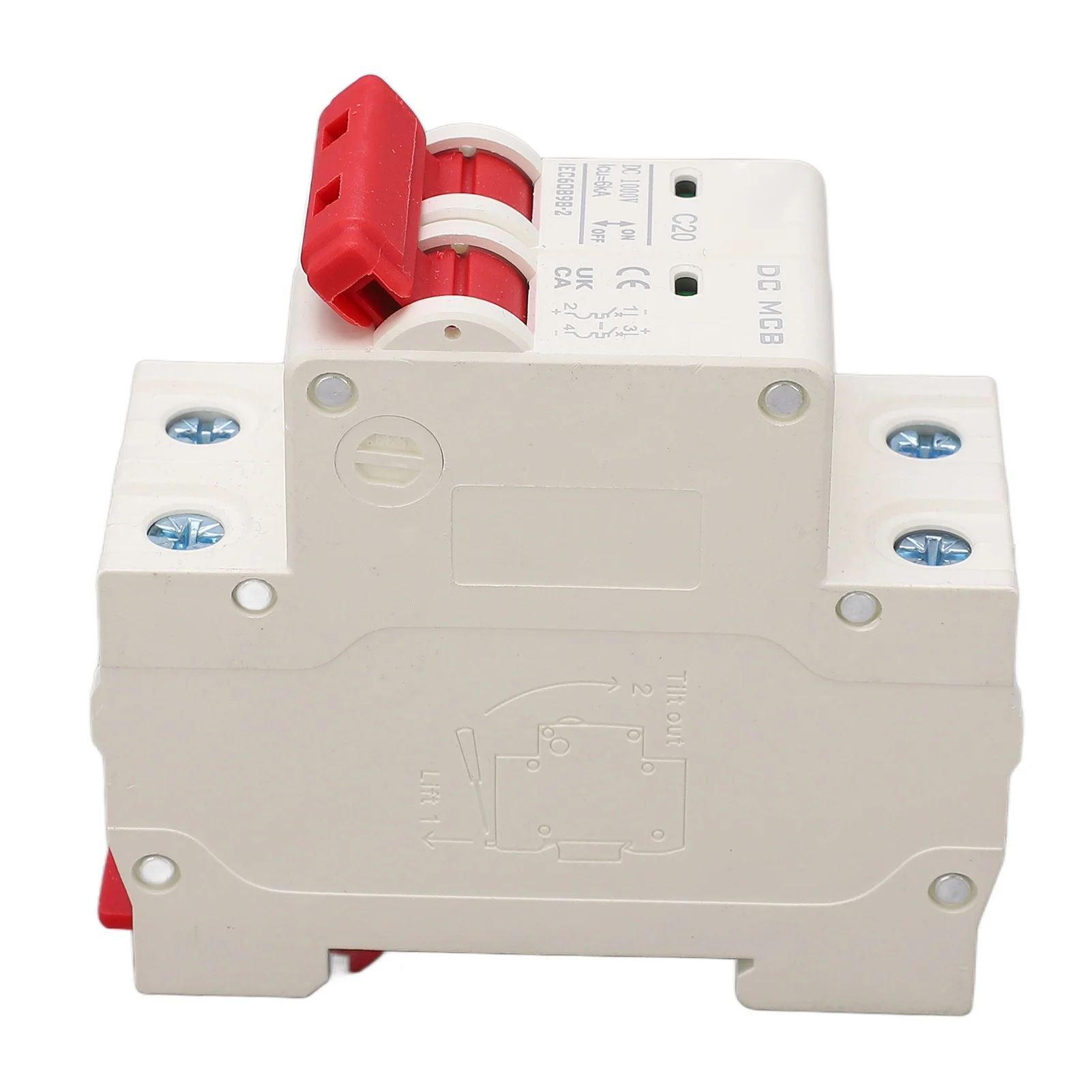 2P DC Circuit Breaker 6000A Breaking Capacity Mini Safety Circuit Breaker for Solar Photovoltaic System 20A 1000V