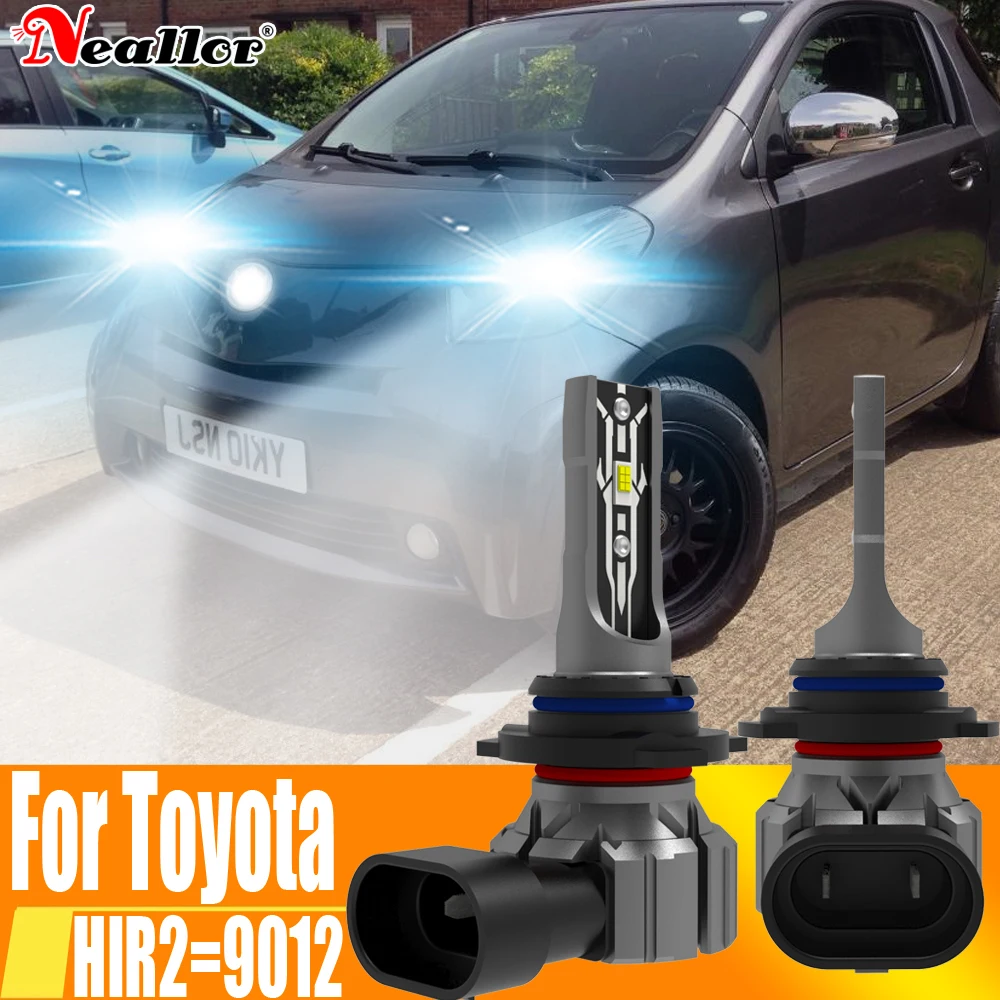 2pcs HIR2 Led Headlight Canbus No Error 9012 Car Bulb High Power 6000K White Light Diode Lamp 12v 55w For Toyota iQ 2009 ~ 2015