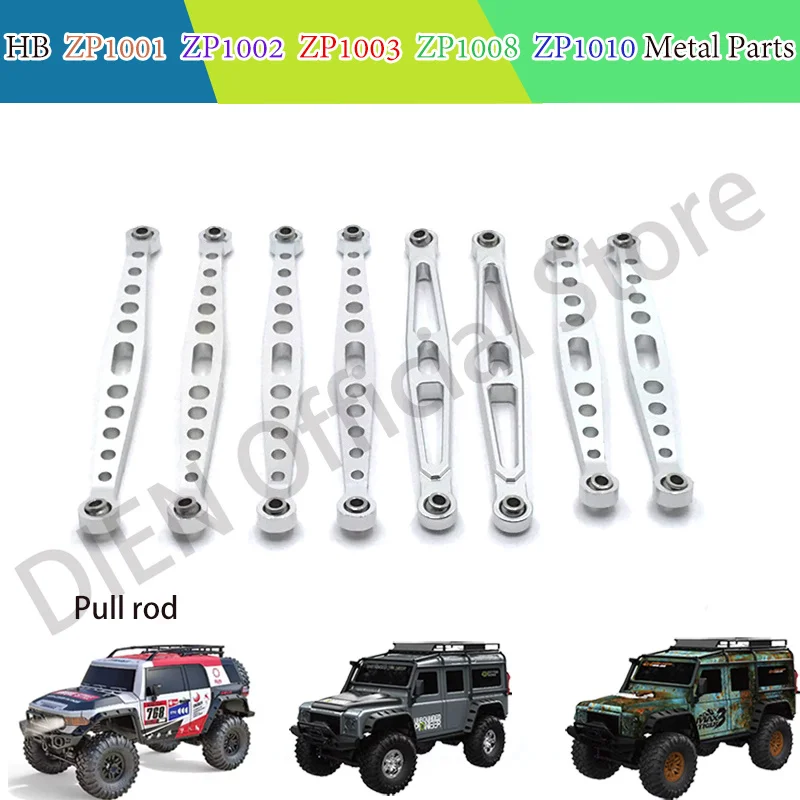 HB Toys ZP1001 ZP1002 ZP1003 ZP1004 ZP1005 ZP1008 8pcs Metal Chassis Suspension Link Rod Tie Rod 1/10 RC Car Upgrade Parts