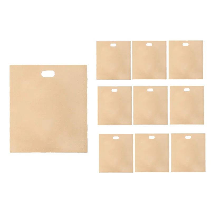 

A21I-Reusable Toaster Bags Non-Stick Toasted Sandwich Bags, Plastic Bag For Sandwiches Easy To Open, Toastie Bags 10Pcs