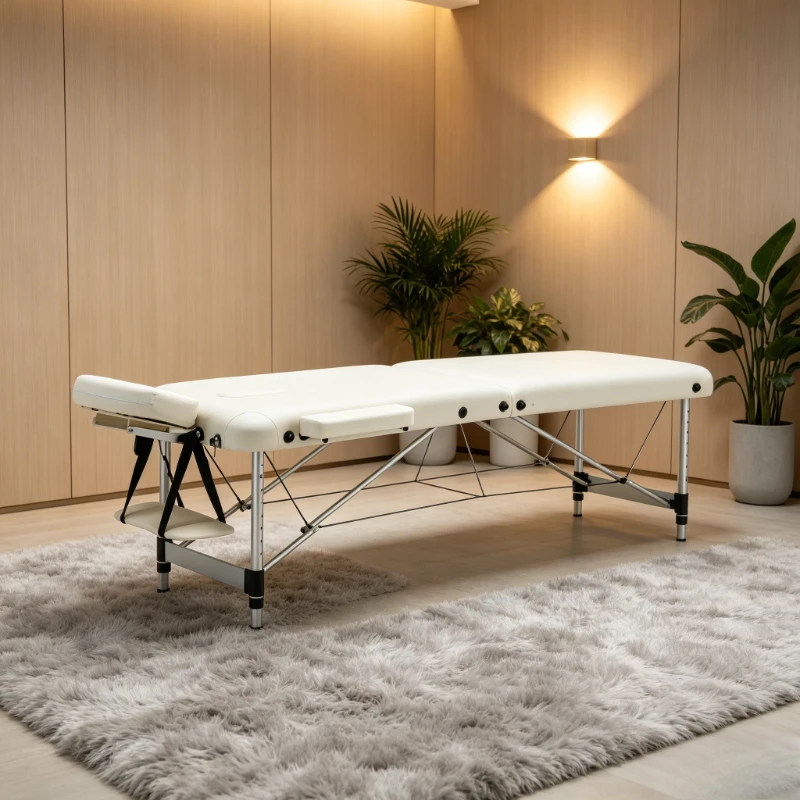 

Foldable Massage Bed, Adjustable Height Portable Therapy Bed Comfort Folding Massage Table For Home Spa Salon Beauty Care Daily