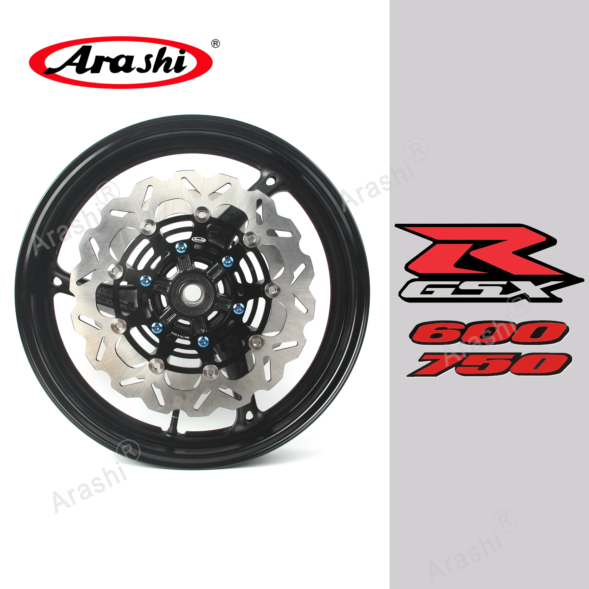 Arashi Front Wheel Rim Brake Disc Set For Suzuki GSXR750 2010 2009 2008 GSXR600 Rim Hub Floating Rotor Set Fit GSX-R600 08-10