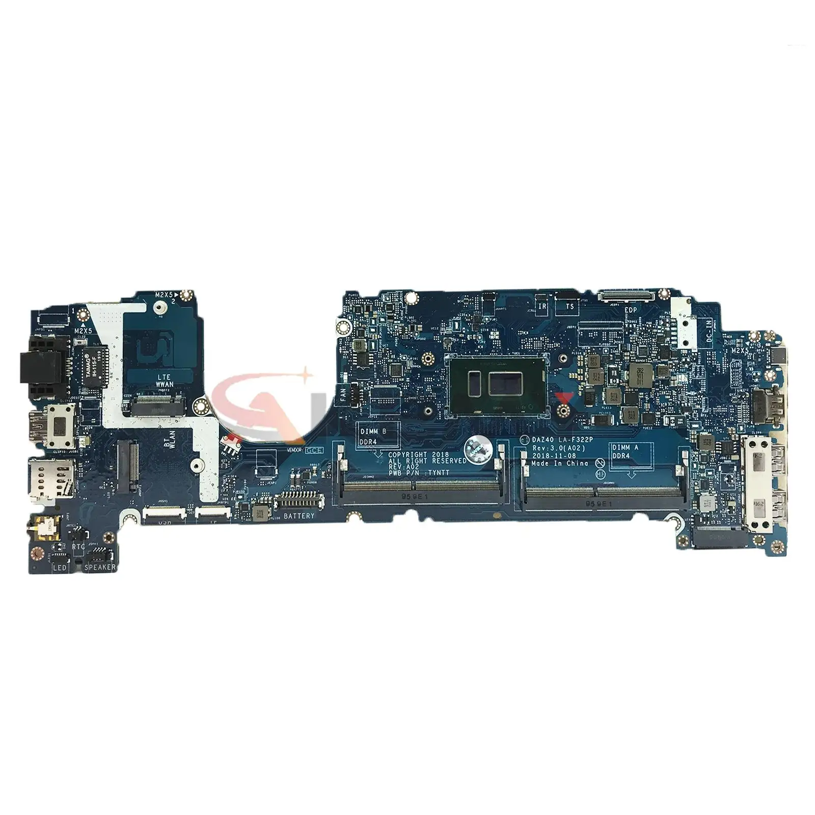 Imagem -02 - para Dell Latitude 7490 E7490 Placa-mãe Portátil 0r462v 0nfccj 0pp44f Daz40 La-f321p Placa-mãe com i3 i5 i7 8th La-f322p