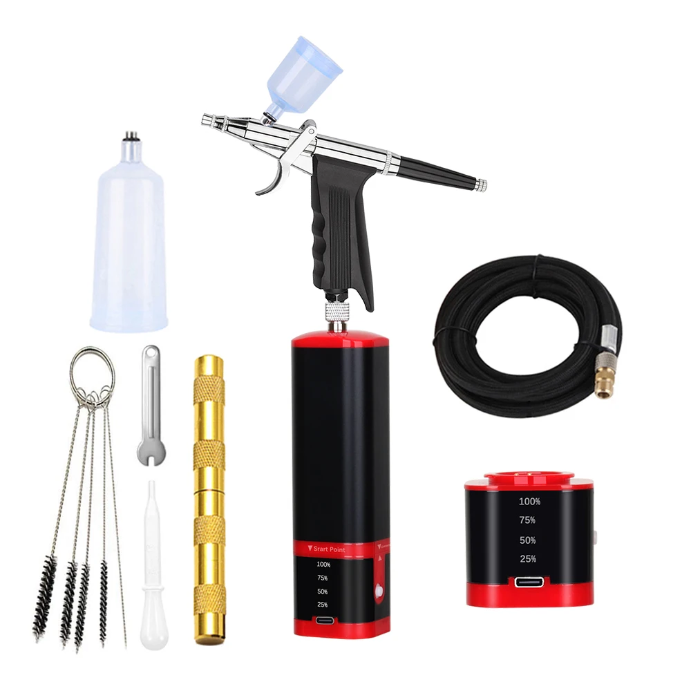 Professional High Pressure Piston Corded Air Brush Compressor Kit Car Paint Art Design Graffiti Graphic Skin Care Airbrush Tool