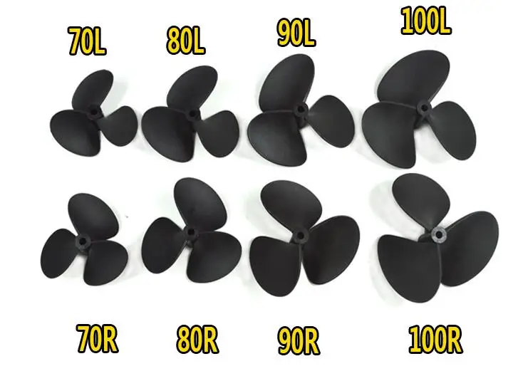 70 80-90-100MM RC boat prop Paddles propeller /Shaft Dia 5MM CW CCW for rc Burrowing boat Dragnet boat trawler underwater robot