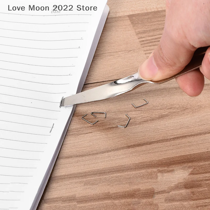 【DCC】Herramienta removedora de grapas portátil multifuncional, extractor de grapas estilo empuje sin desgarro, extractor de grapas para oficina y hogar