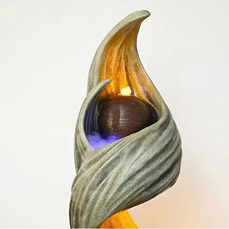 Twisted Curve Freestanding Floor Decor Ornament Hotel Restaurant Lobby Entrance Vertical Art Display Piece Textured Surface