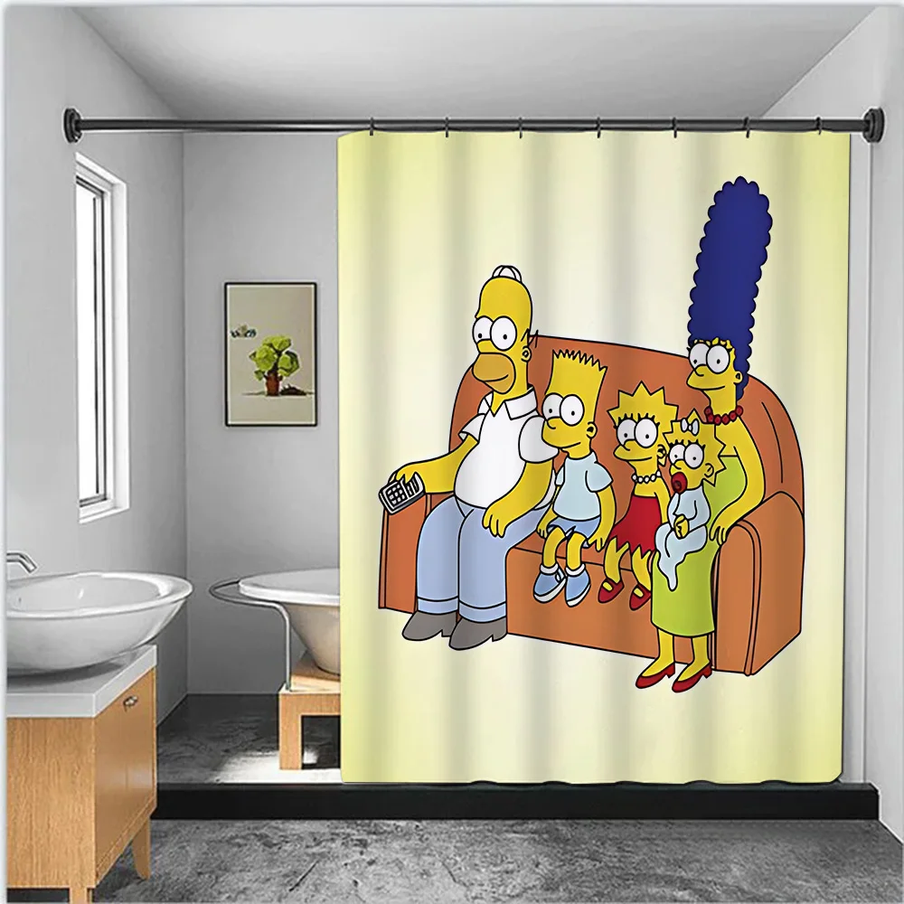 The S-Simpsons Shower Curtain Waterproof Polyester Fabric Paint Colorful Bath Curtains Home Bathroom Decor Curtain With Hook