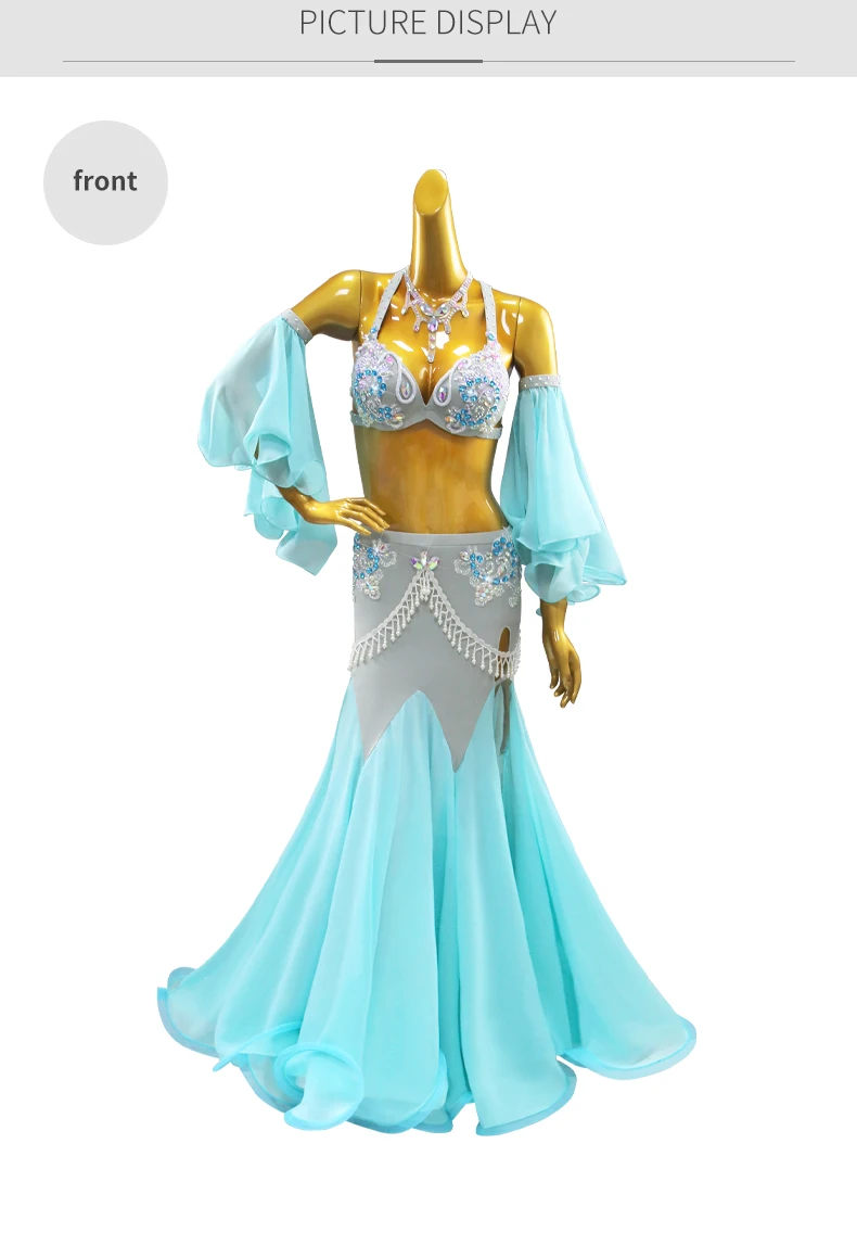 Bauchtanzkostüm für Damen, Bühnenkostüm, orientalisch, 2026, Übungskleidung, Zigeunerkleidung, Karnevalstanzkleidung für Mädchen, arabische Caderines, Baladi-Kleidung – Detail 7