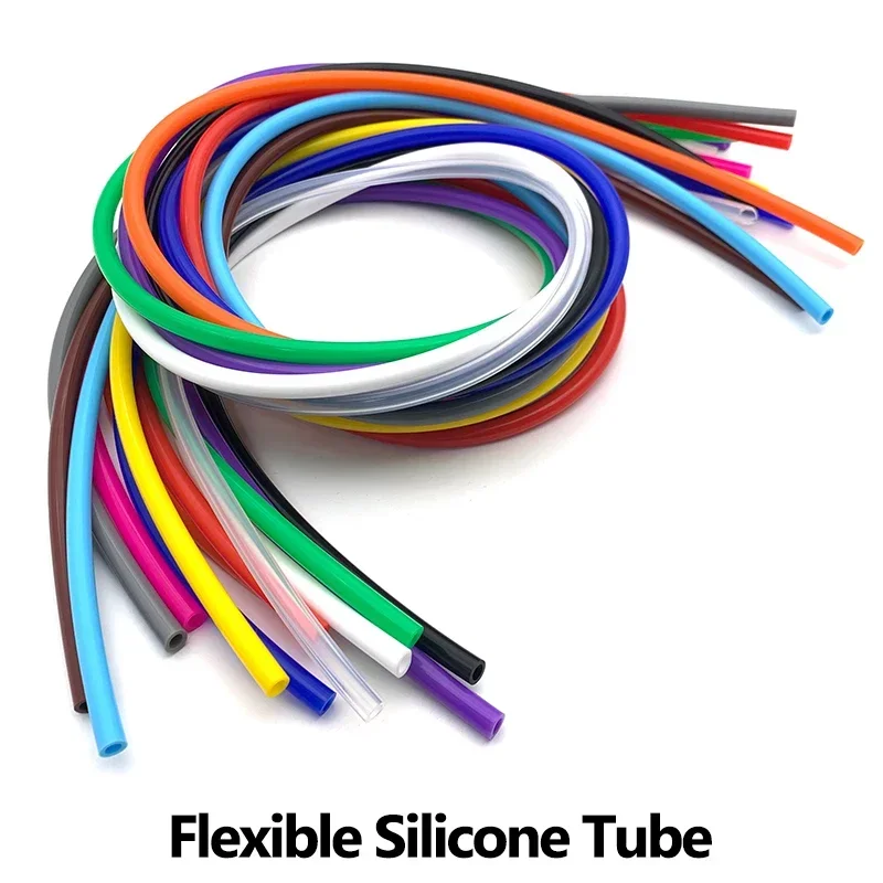 ID 4x OD 8mm Non-toxic Food Grade Silicone Tube Silicone Drink Tubing Colorful Rubber Hose Silica GEL Water Connector Plumbing