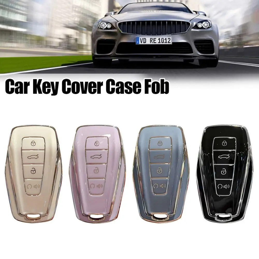 Soft TPU Remote Key Case Holder Key Protector Key Case Cover for Geely/Coolray 2019-2020/Atlas/Boyue NL3/Emgrand X7 EX7 SUV GT