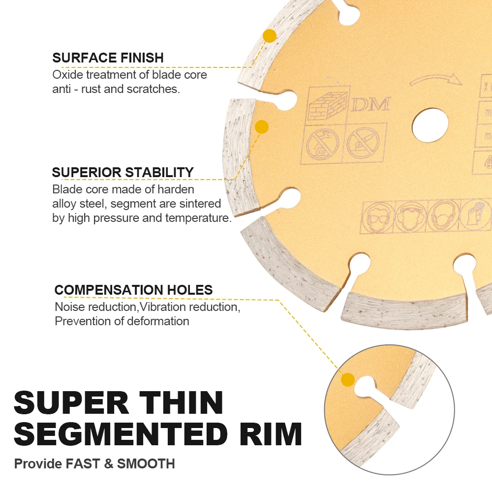 XCAN 1pc 85/89/115mm Diamond Dry Cutting Disc Bore 10/15mm Granite Marble Concrete Ceramic Cutting Blade Circular Saw Blade