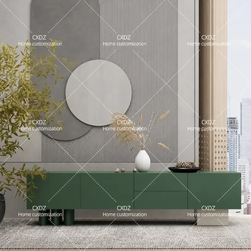 Minimalist TV Cabinet Modern Simple Audio Visual Console Living Room Storage Locker Decorative Floor Standing Media Unit