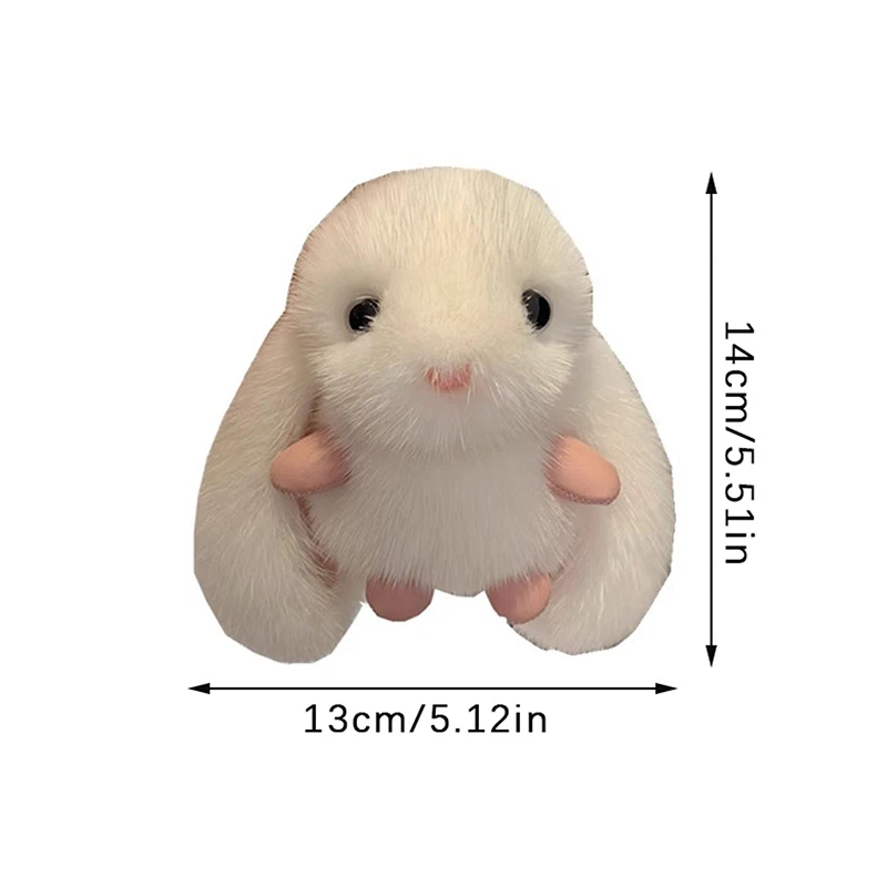 Hase Stofftier Plüschtier Kaninchenfell Schlüsselanhänger Flauschig Weich Niedlich Fuzzy Accessoires Pelziger Schlüsselanhänger Geschenk für Mädchen Kinder