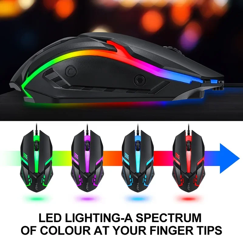 Imagem -05 - Luminous Wired Keyboard Mouse e Fone de Ouvido Grupo Acessórios de Computador E-sports Gaming Home Office Game 4in 1