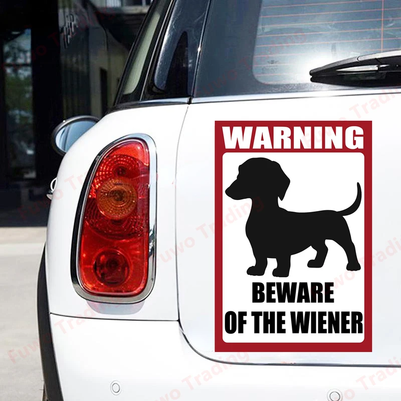 Fashionable Dachshund Wiener Dog Warning Decal PVC Car Stickers 12C-0344