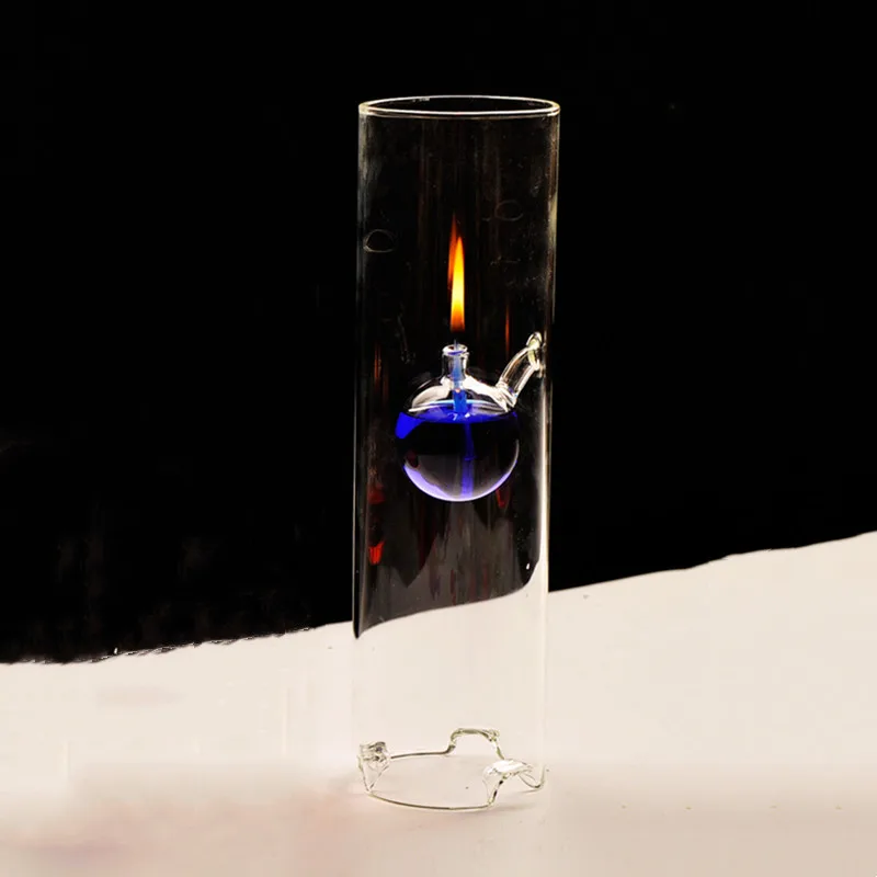 

8x28cm Big Size Cylinder Shaped Glass Oil Lamp Home Decorative Creative Wedding Live Prop Party Gift European Style Furniture