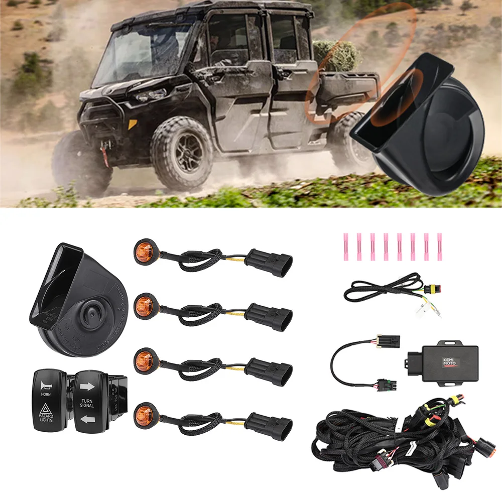 

Уличный Legal Kit указателя поворота UTV с поворотником 110 дБ Plug Play, предварительно проводным задним фонарем для Can-Am Defender MAX HD 5/7/8/9/10