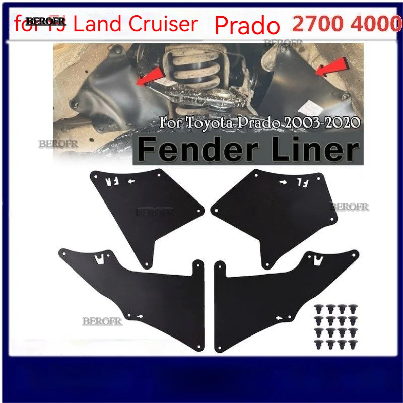 Car Front Mudguards For Toyota Land Cruiser FJ LC100 4500 4700 LC200 1998-2021 Splash Mud Flaps Guards Fender Liners Rubber