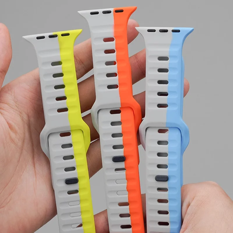 Soft Silicone Strap For Apple Watch Band Ultra 2 49mm 44mm 46-45mm 41-42mm sports Watchband iwatch Serise 5 6 7 8 9 10 bracelet