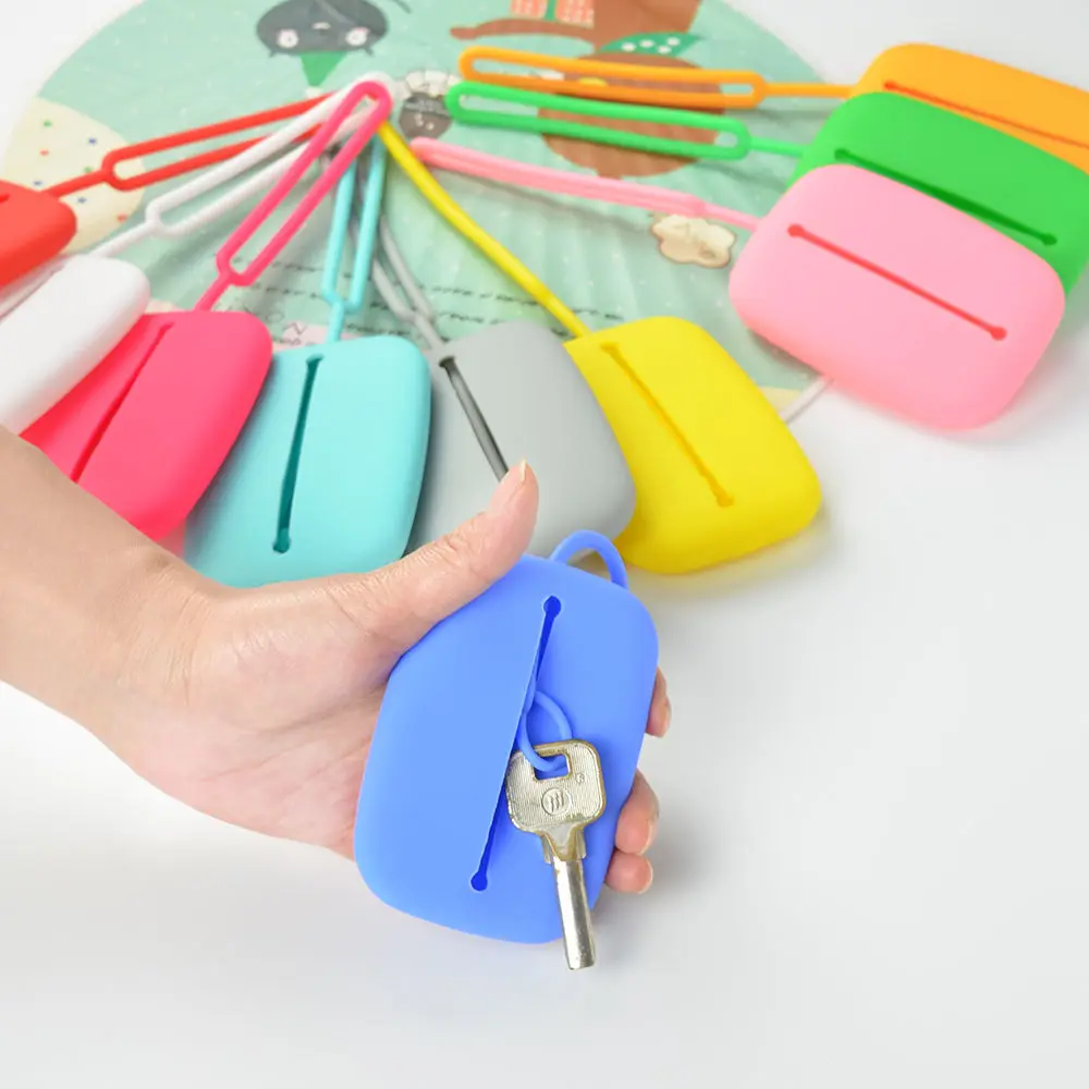 Square Silicone Key Bag Candy Color Key Chain Key Holder Card Holder Creative Female Silicone Key Storage Bus Card Set Card Bag