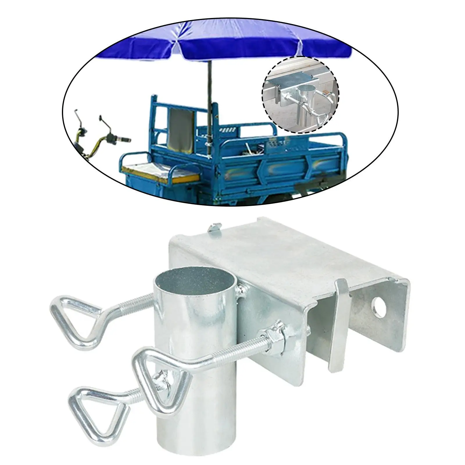 Umbrella Clamp Lightweight Beach Fishing Deck Umbrella Holder Parasol Holder for Boat Bleacher Tailgate Backyard Small Truck