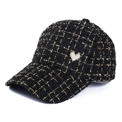 Classic Houndstooth Frayed Baseball Cap - Literary Retro Style, Warm & Stylish Peaked Cap for Autumn Winter - Perfect Gift Choic